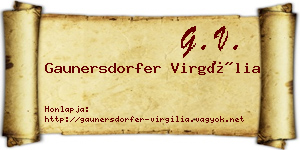 Gaunersdorfer Virgília névjegykártya